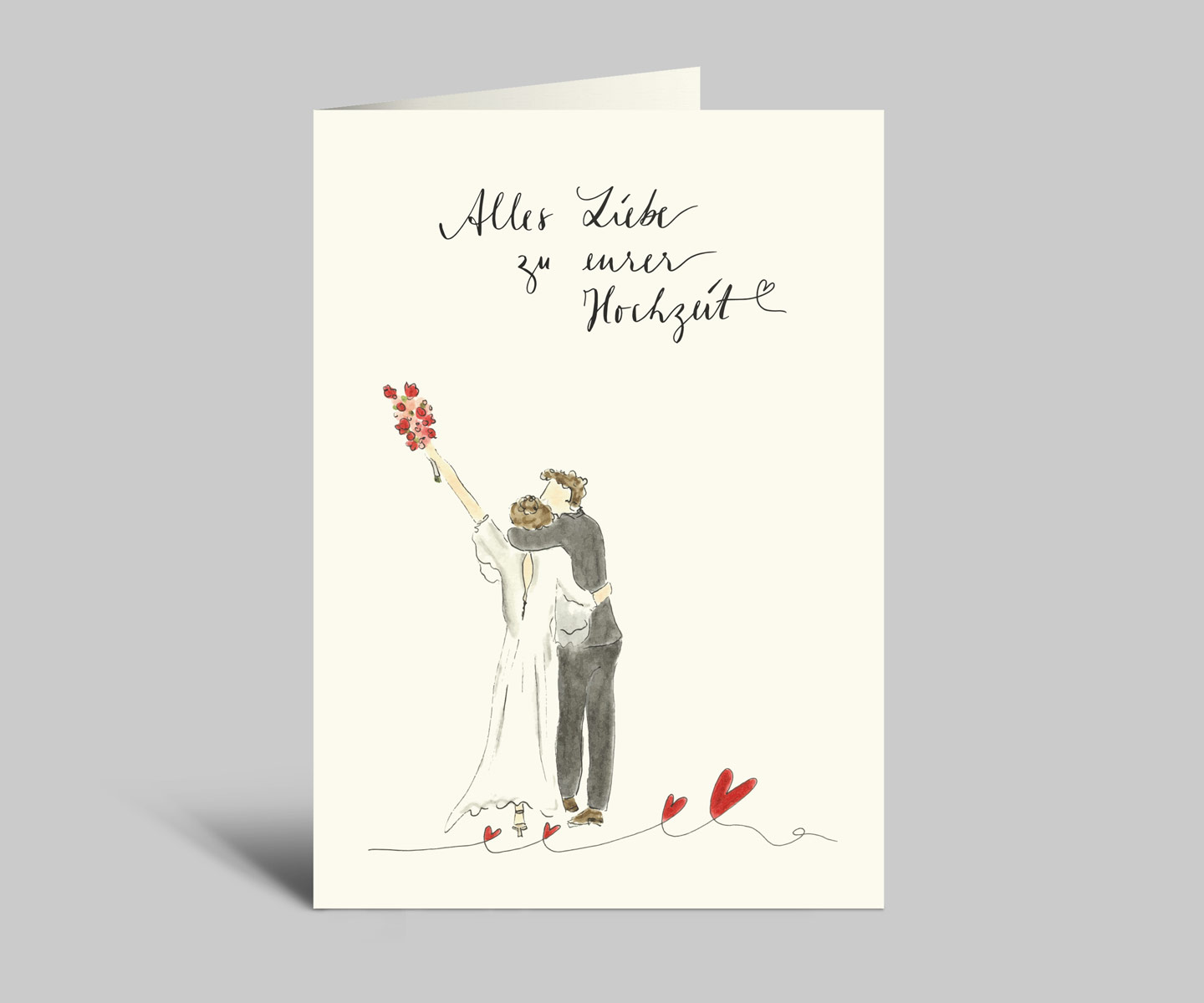 Hochzeitskarte | Alles Liebe zu eurer Hochzeit | Gratulationskarte mit Umschlag